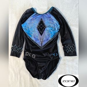 COMPETITION Ozone gymnastics Leotard CL Large 3/4 sleeve Warrior RHINESTONES